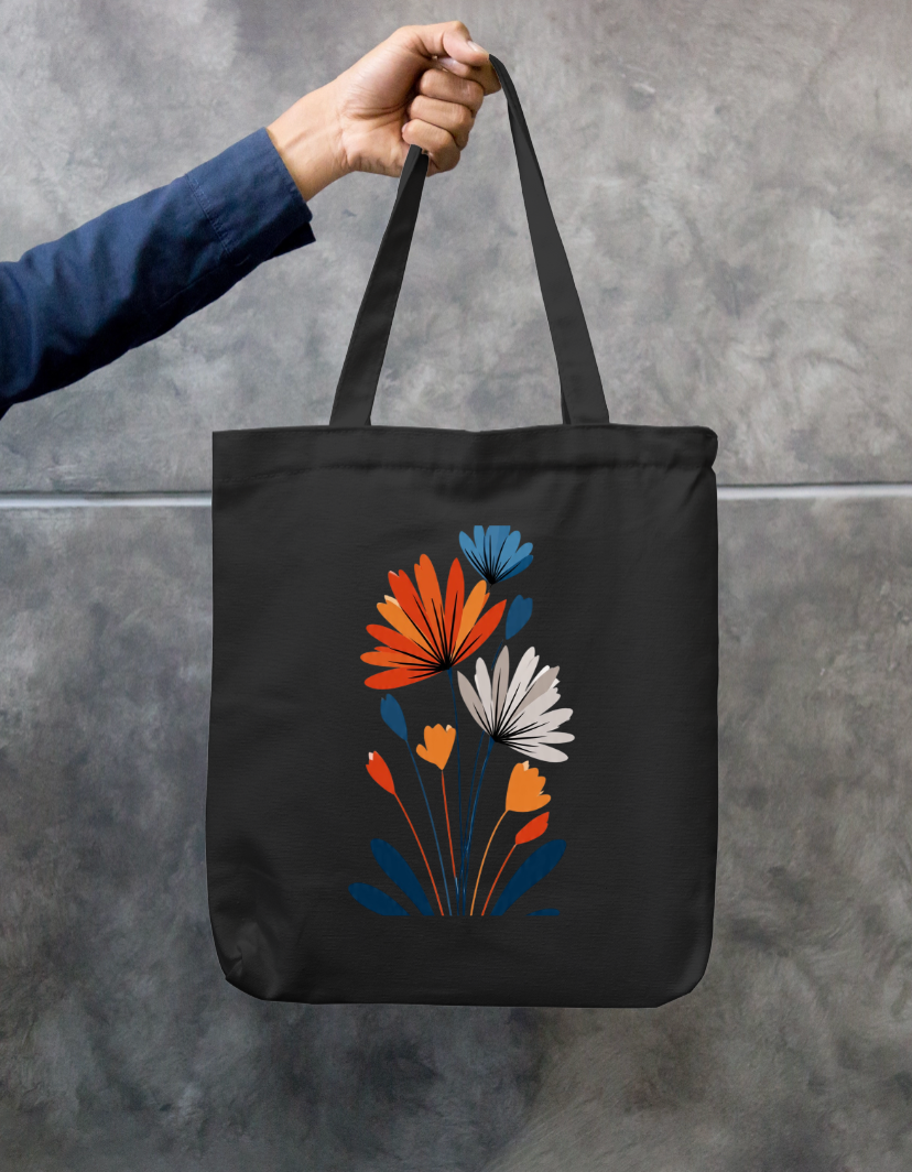 Flora Tote Bag Zipper Tote Bag by @rd_digital_store