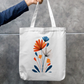 Flora Tote Bag Zipper Tote Bag by @rd_digital_store
