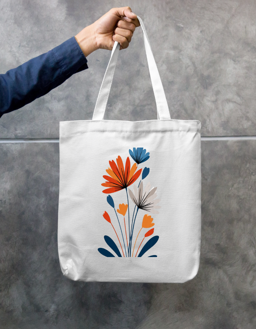 Flora Tote Bag Zipper Tote Bag by @rd_digital_store