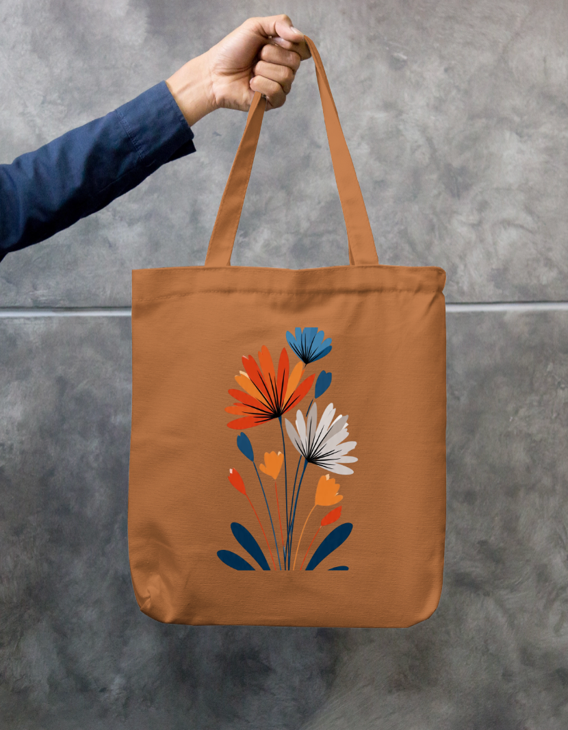 Flora Tote Bag Zipper Tote Bag by @rd_digital_store