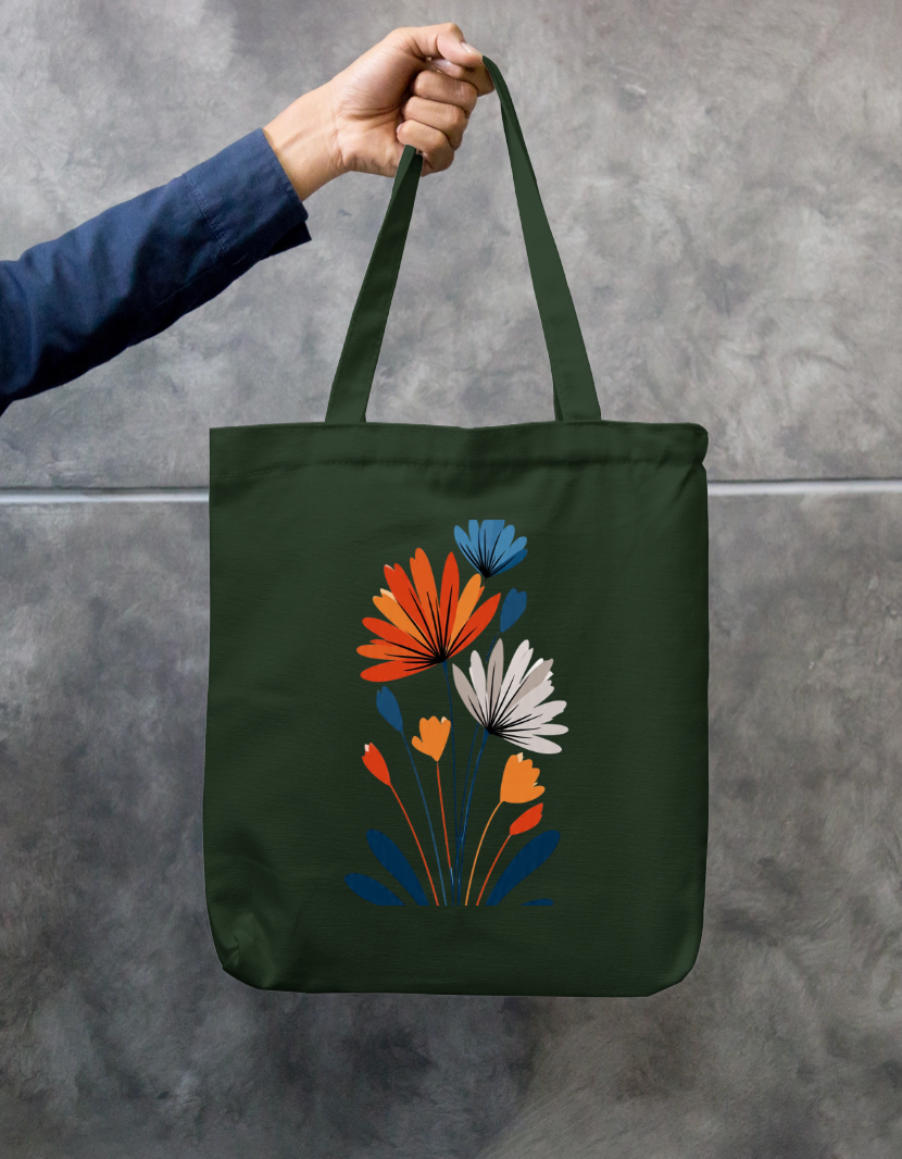 Flora Tote Bag Zipper Tote Bag by @rd_digital_store