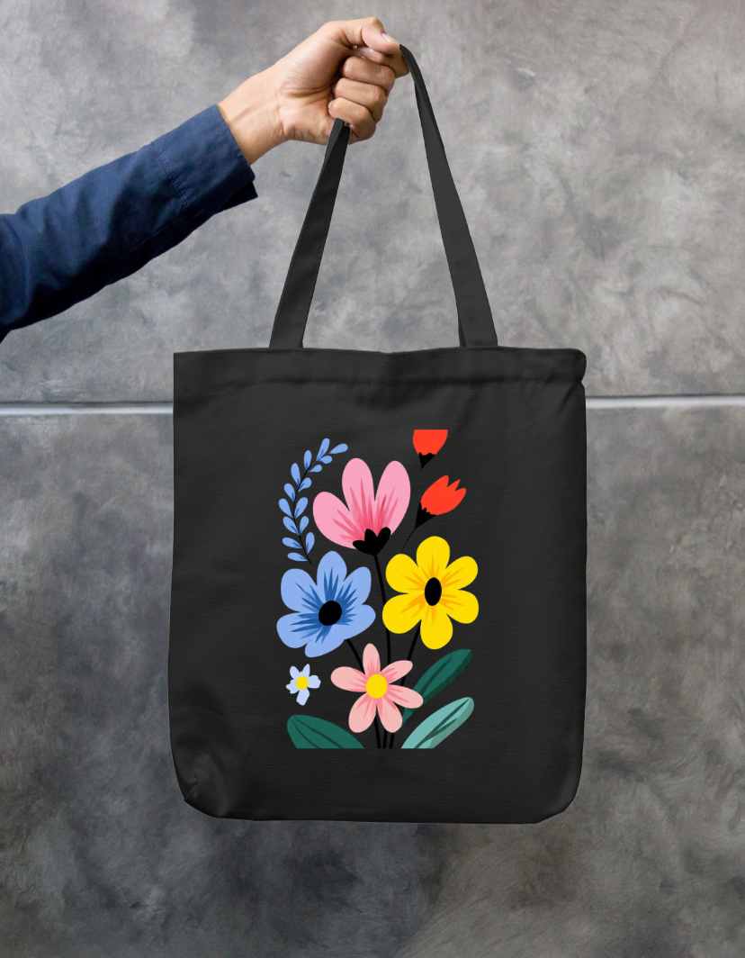 Flora Tote Bag Zipper Tote Bag by @rd_digital_store