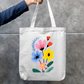 Flora Tote Bag Zipper Tote Bag by @rd_digital_store