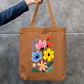 Flora Tote Bag Zipper Tote Bag by @rd_digital_store