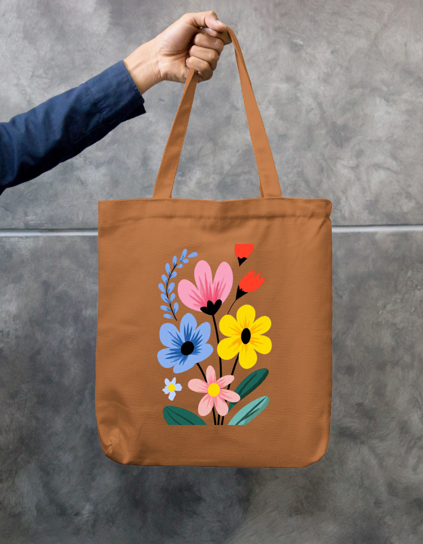 Flora Tote Bag Zipper Tote Bag by @rd_digital_store
