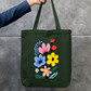 Flora Tote Bag Zipper Tote Bag by @rd_digital_store