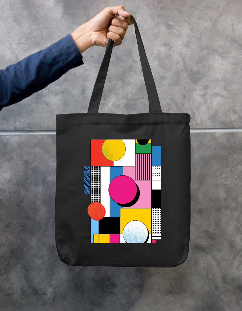 Abstract Tote Bag Zipper Tote Bag by @rd_digital_store