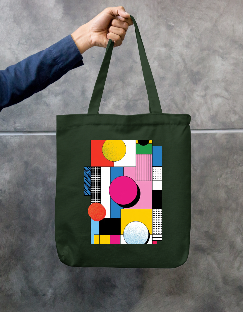 Abstract Tote Bag Zipper Tote Bag by @rd_digital_store