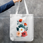 Floral Design Tote Bag Zipper Tote Bag by @rd_digital_store