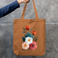 Floral Design Tote Bag Zipper Tote Bag by @rd_digital_store
