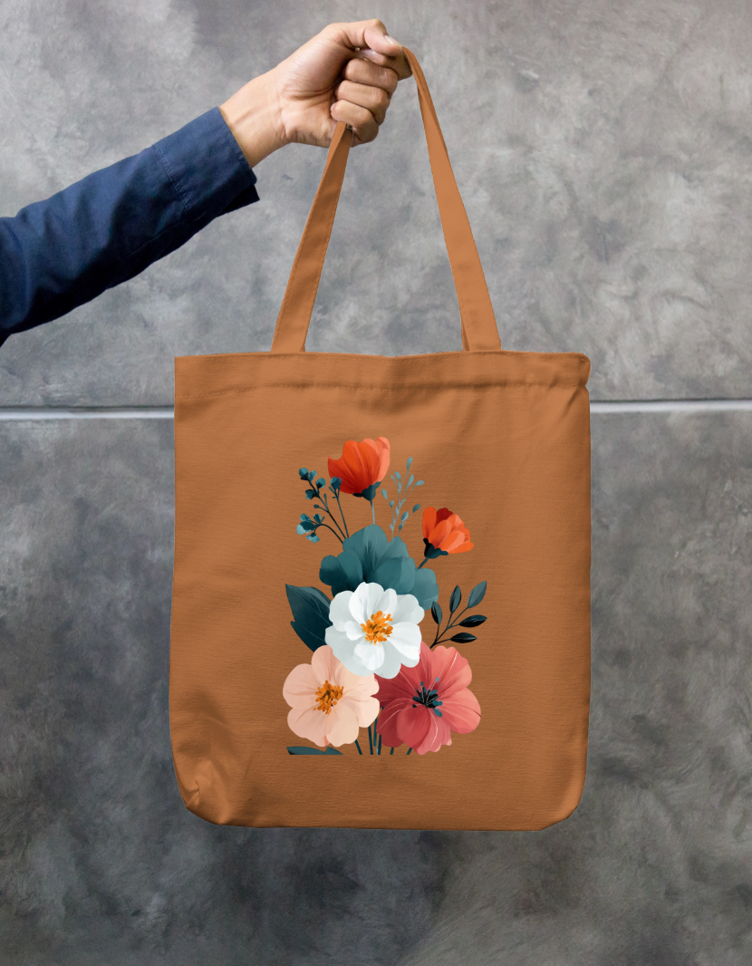 Floral Design Tote Bag Zipper Tote Bag by @rd_digital_store