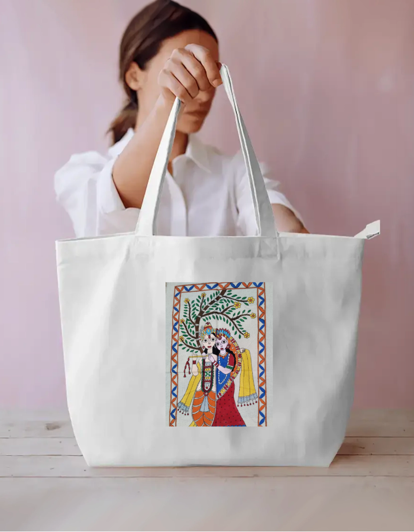 Radha+krishna true love tote bag Everyday Large Tote Bag by Antara Verma