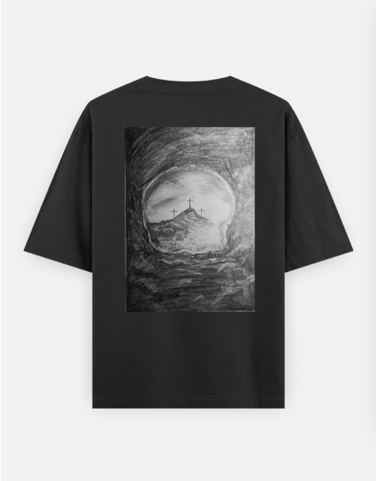 Christ cross art design oversized t shirt Oversized T-shirt (Back print) by Supriya
