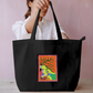 Peacock holding girl large tote bag Everyday Large Tote Bag by Antara Verma