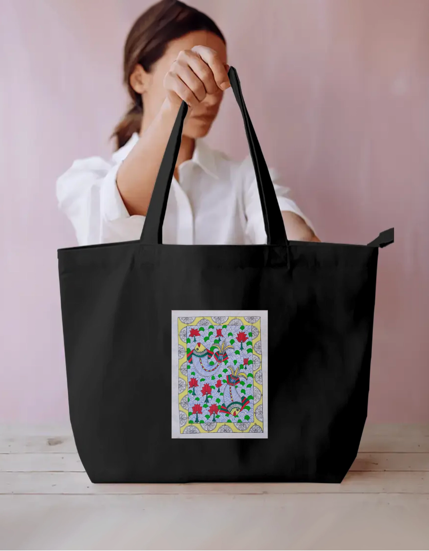 Floating fishes large tote bag Everyday Large Tote Bag by Antara Verma