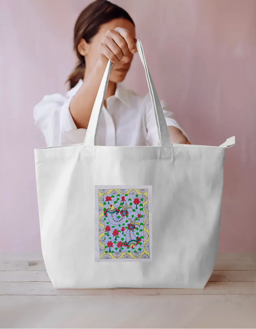 Floating fishes large tote bag Everyday Large Tote Bag by Antara Verma