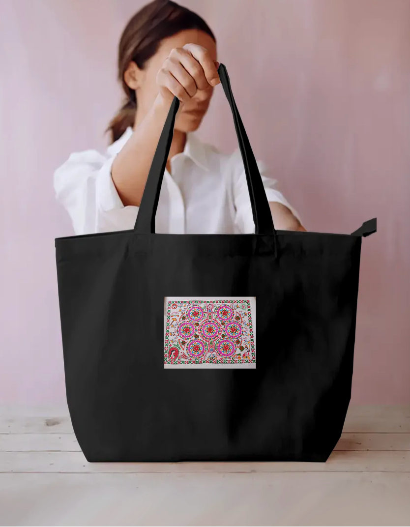 Traditional kohbar done large tote bag Everyday Large Tote Bag by Antara Verma