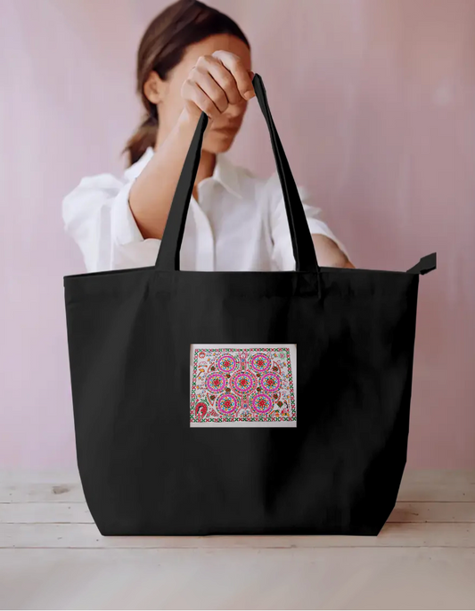 Traditional kohbar done large tote bag Everyday Large Tote Bag by Antara Verma