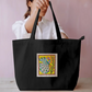 Peacock on a branch large tote bag Everyday Large Tote Bag by Antara Verma