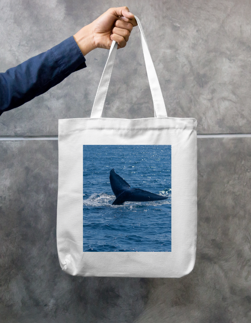 The whale Zipper Tote Bag by Sneha R Manwani 