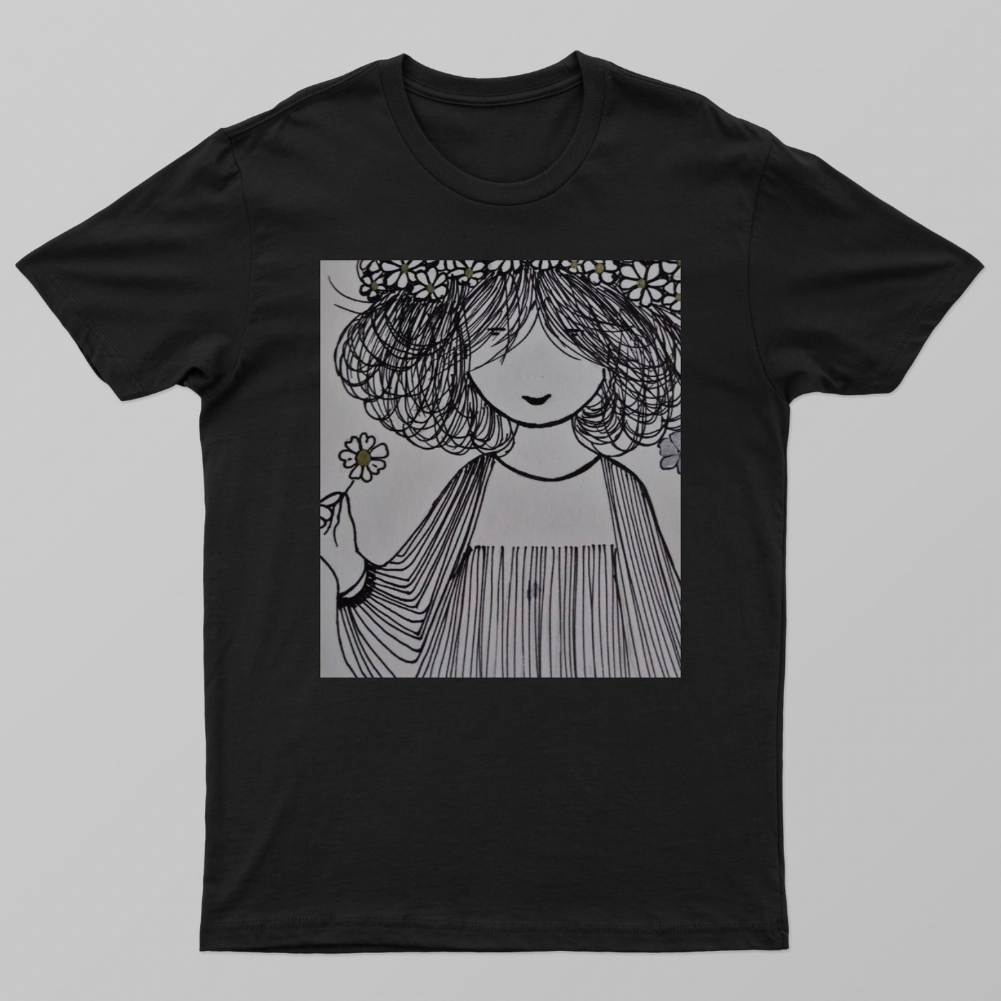 Bloom within- Minimalist Fine Line Girl Doodle Unisex T-shirt by @chillartn