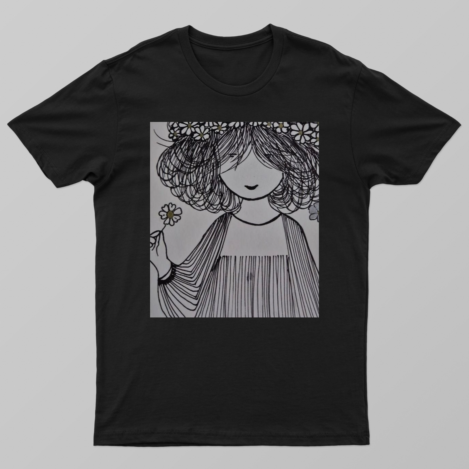 Bloom within- Minimalist Fine Line Girl Doodle Unisex T-shirt by @chillartn