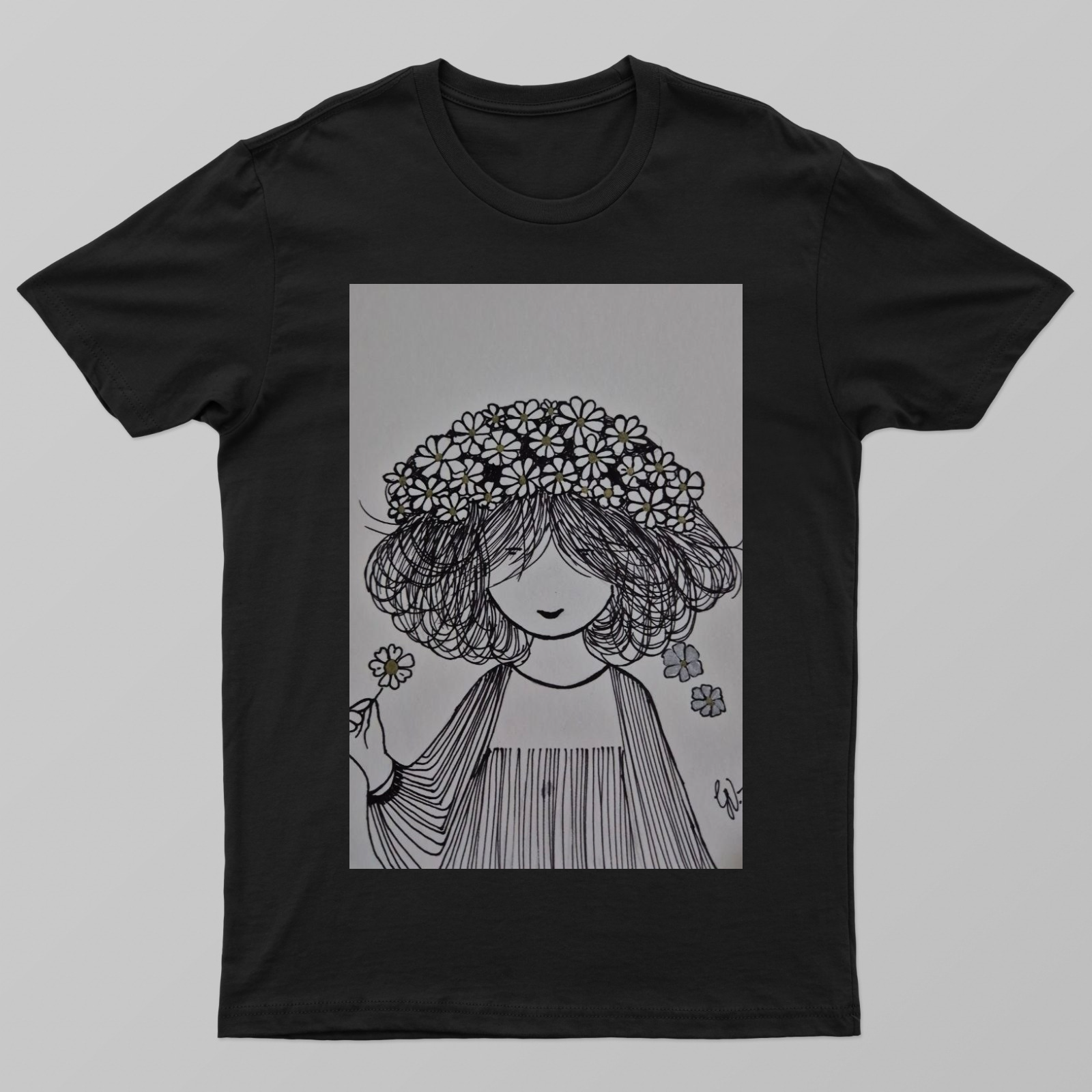 Bloom within minimalist fine line girl doodle Unisex T-shirt by @chillartn