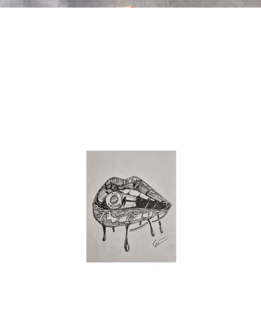 Psychedelic Lip gloss sketch Zipper Tote Bag by @chillartn