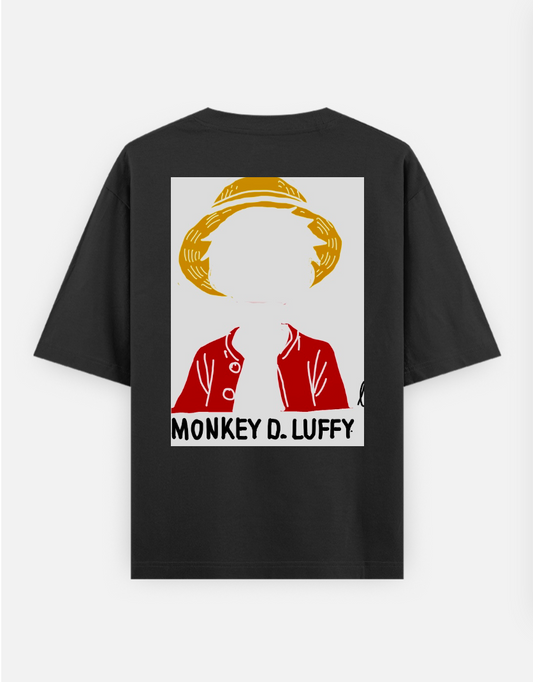 Monkey D. Luffy minimalist edition Oversized T-shirt (Back print) by Gunjan Nohwar