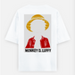 Monkey D. Luffy minimalist edition Oversized T-shirt (Back print) by Gunjan Nohwar