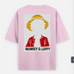 Monkey D. Luffy minimalist edition Oversized T-shirt (Back print) by Gunjan Nohwar