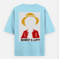 Monkey D. Luffy minimalist edition Oversized T-shirt (Back print) by Gunjan Nohwar