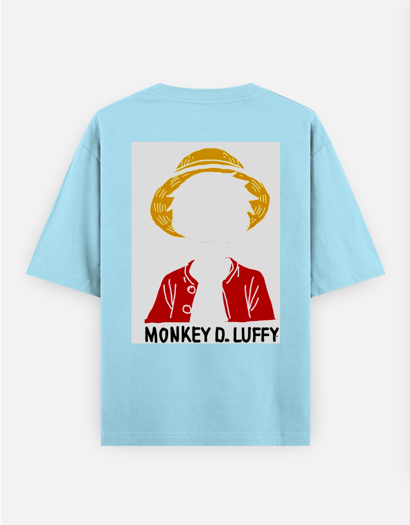 Monkey D. Luffy minimalist edition Oversized T-shirt (Back print) by Gunjan Nohwar
