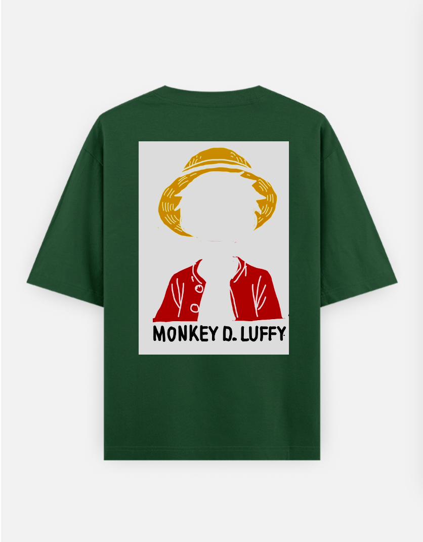 Monkey D. Luffy minimalist edition Oversized T-shirt (Back print) by Gunjan Nohwar