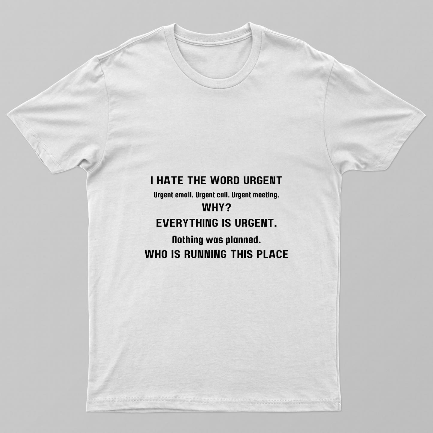 Office theme Meme Urgent Tshirt Unisex T-shirt by @miralynadoraartworks