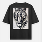 Angry tiger drawing prints Oversized T-shirt (Back print) by @sandeep.sketchess