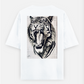 Angry tiger drawing prints Oversized T-shirt (Back print) by @sandeep.sketchess