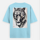 Angry tiger drawing prints Oversized T-shirt (Back print) by @sandeep.sketchess