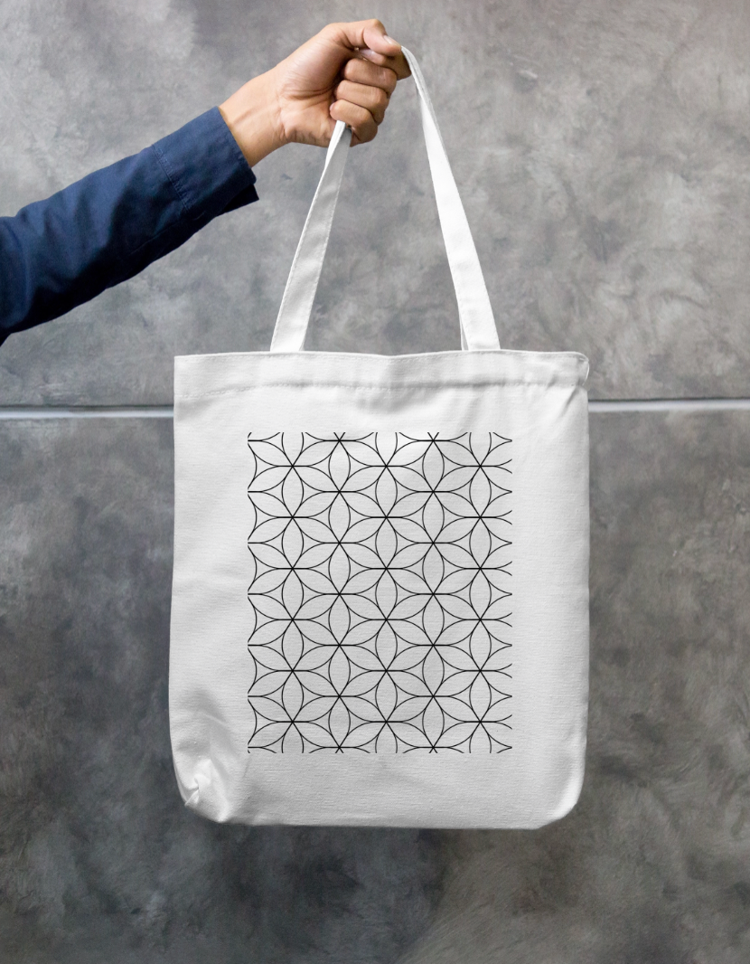 Line pattern Tote Bag Zipper Tote Bag by @rd_digital_store