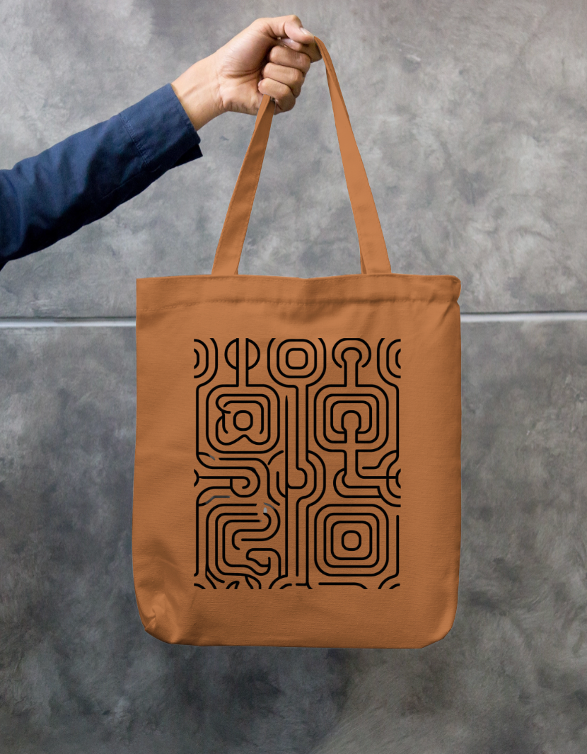 Line Pattern Tote Bag Zipper Tote Bag by @rd_digital_store