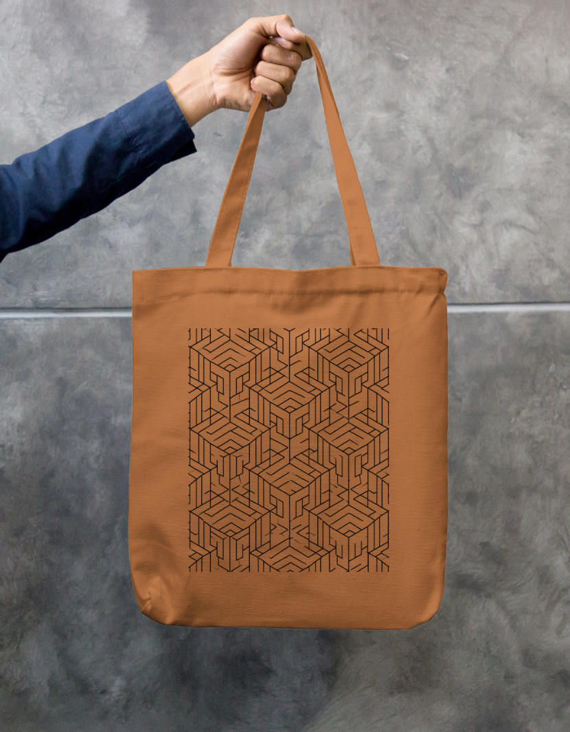 Line Pattern Tote Bag Zipper Tote Bag by @rd_digital_store