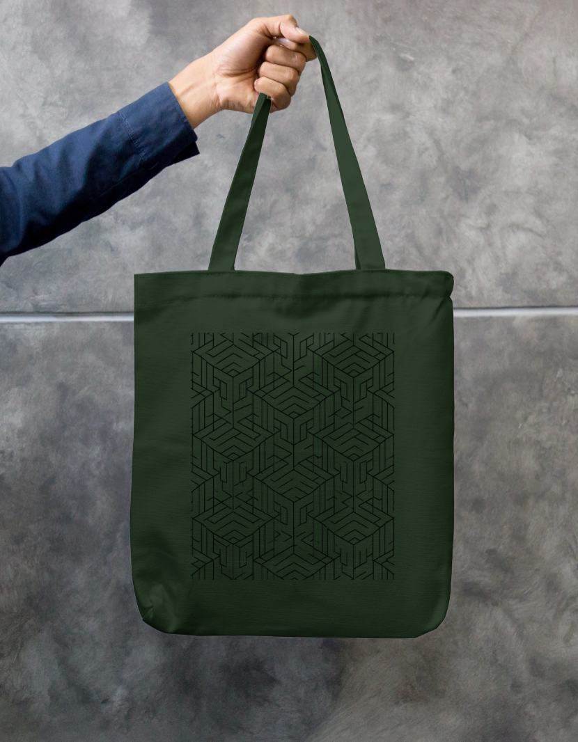 Line Pattern Tote Bag Zipper Tote Bag by @rd_digital_store