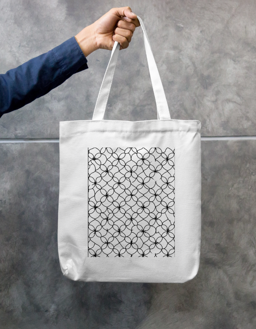 Line Pattern Tote Bag Zipper Tote Bag by @rd_digital_store