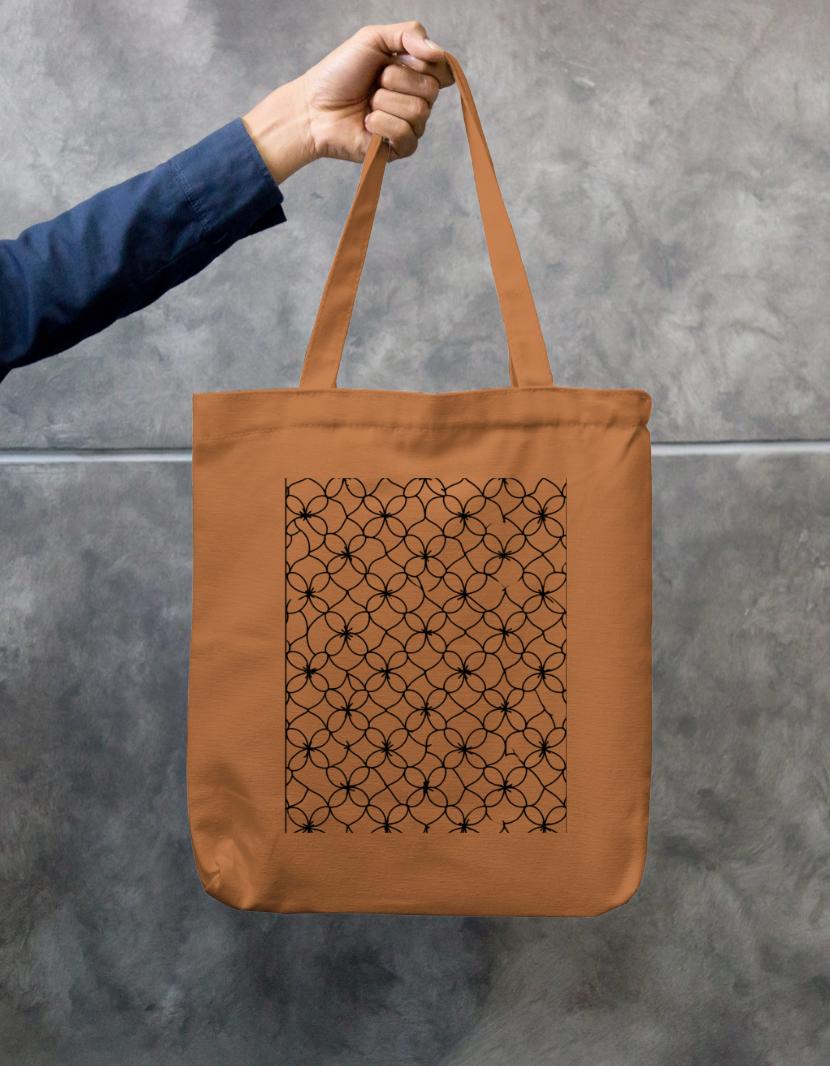 Line Pattern Tote Bag Zipper Tote Bag by @rd_digital_store
