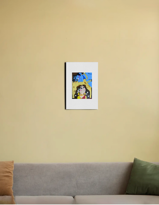 Radha Krishna 8"x12" Canvas Poster by Snehal
