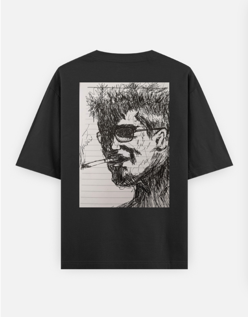 ink art, street wear Oversized T-shirt (Back print) by Mithisar Daimary 