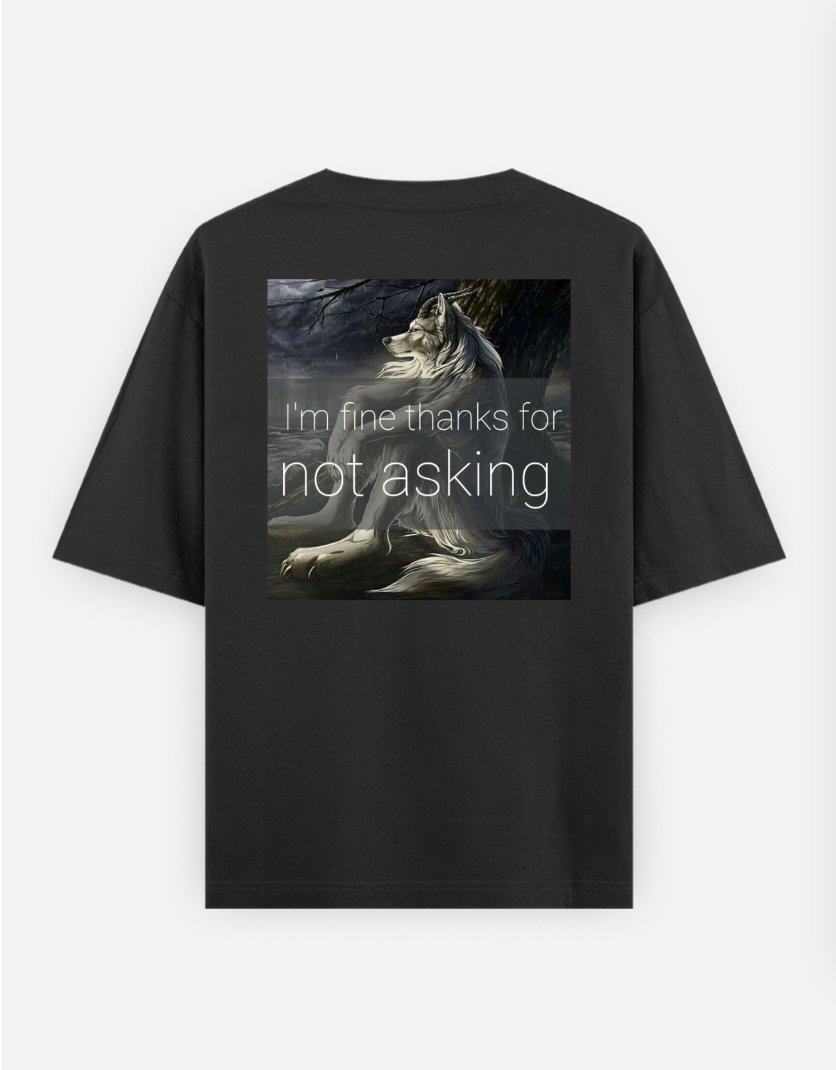 antisocial fox Oversized T-shirt (Back print) by Mithisar Daimary 