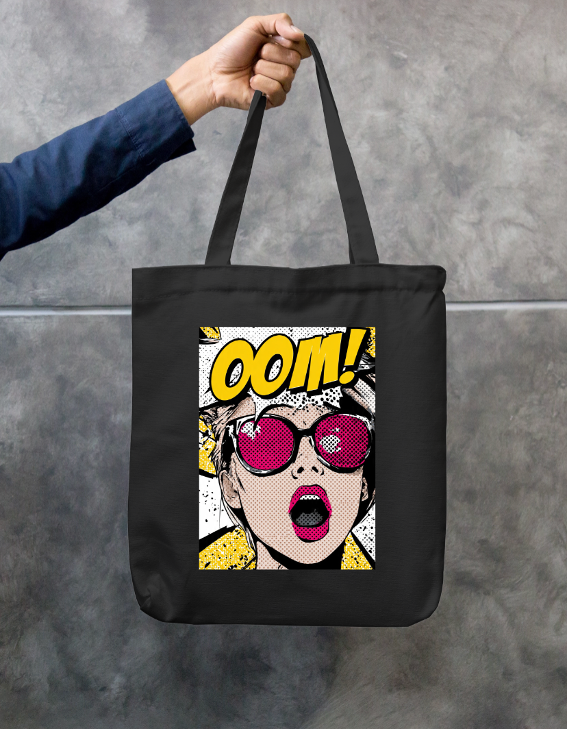 Comic Style Tote Bag Zipper Tote Bag by @rd_digital_store