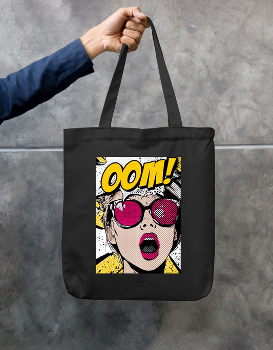 Comic Style Tote Bag Zipper Tote Bag by @rd_digital_store
