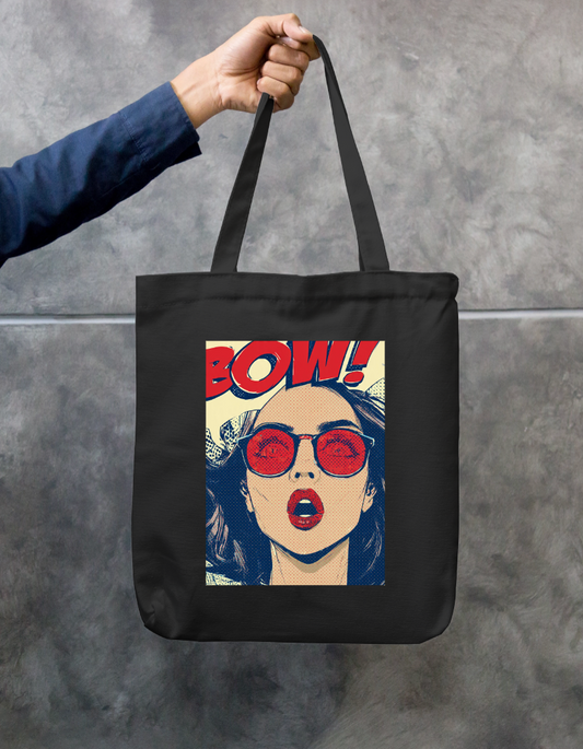 Comic Style Tote Bag Zipper Tote Bag by @rd_digital_store